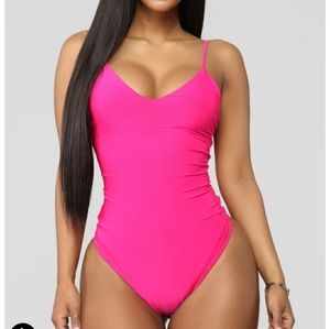 Fashion Nova Neon Pink Bodysuit NWT